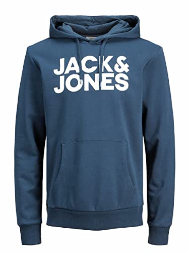 JACK & JONES Herren JJECORP Logo Sweat Hood, Insignia Blue/Large Print/W W, XL – Ansicht 1