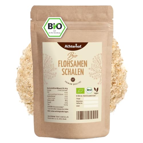 Flohsamenschalen BIO 1000g | grob vermahlen | reich an Ballaststoffen | der ayurvedische Allrounder | zum Backen und Kochen | aus kontrolliert biologischem Anbau | Achterhof