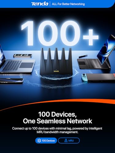 Image of Tenda WiFi 7 Router BE7200 - Dual-Band High-Speed Wireless Internet Router with 2x2.5G Ports, Quad-Core CPU, MLO & VPN, Private IoT Network, Supports OpenWRT, Ideal for Home & Business Use (BE12Pro)