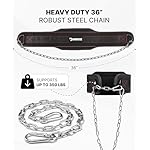 DMoose Fitness Dip Belt for Weight Lifting, Pullup, Squats & Dips - 36" Robust Steel Chain, Comfortable Neoprene Padding Supports 350lbs - Gym Weight Belt for Strength Training Workout & Weightlifting - Image 4