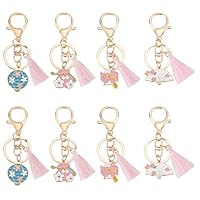 WEBEEDY 8 Cordon En Forme De Chat Porte-Bonheur à Suspendre Mignon Maneki Neko Chat Japonais Omamori Chinois Feng Shui Porte-Bonheur Sac à Main Sac à Dos Voiture Breloque Pour Téléphone