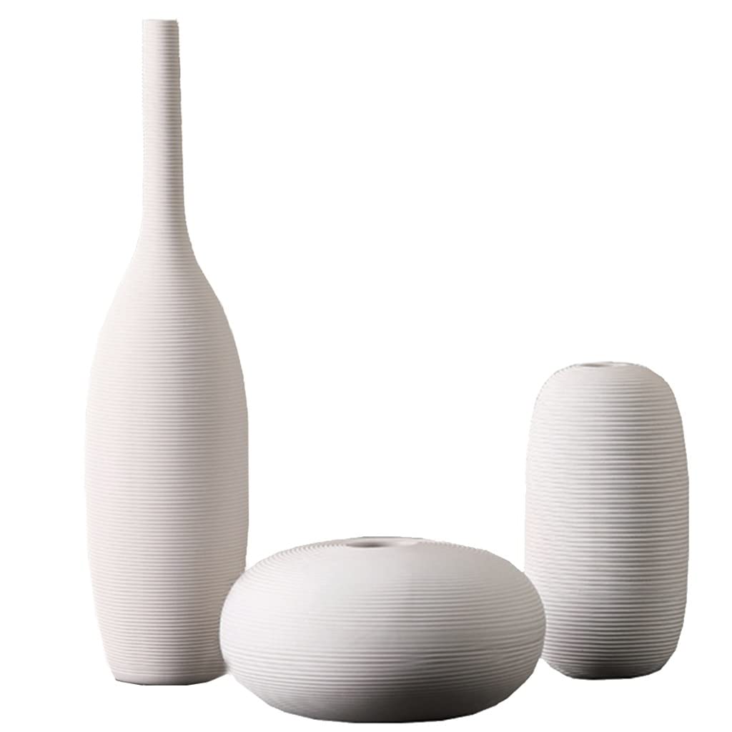 ceramic vase, Set of 3 Small White Vases, Rustic Vase, Home Decor for Bookshelves, Tables, Entryways
