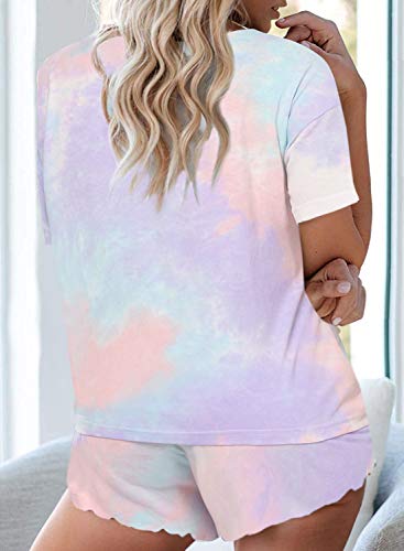 Ekouaer Tie Dye Pajamas Set Womens Loungewear Sleepwear 2 Piece PJ Sets2