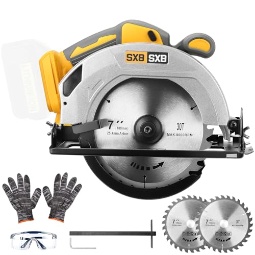 SXBSXB Circular Saw for De-Walt 20V Max Battery, 7-Inch Brushless Cordless Circular Saw, 8000 RPM,...