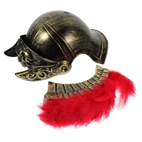 VANZACK Antiguo para Adultos de Guerrero Espartano de Plástico con Penacho Rojo Accesorio Cómodo para Disfraces Medievales y Cosplay de Soldado