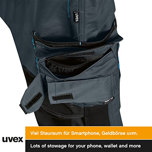 Uvex Tune-up 8909 Pantalon de Trabajo para Hombre - Pantalones Cargo para Trabajar de Algodón y de Cordura - Multibolsillos - Bolsillo de Las Rodilleras - Color Gris, Negro, Azul, Verde, Blanco - imagen 8