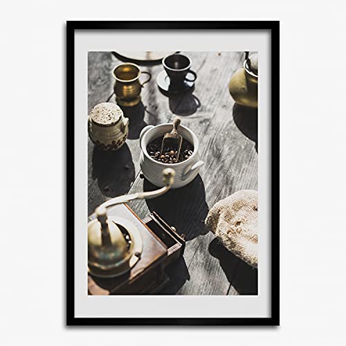 Peinture photo affiche moulin à café Tulup cadre MDF 50x70 cm