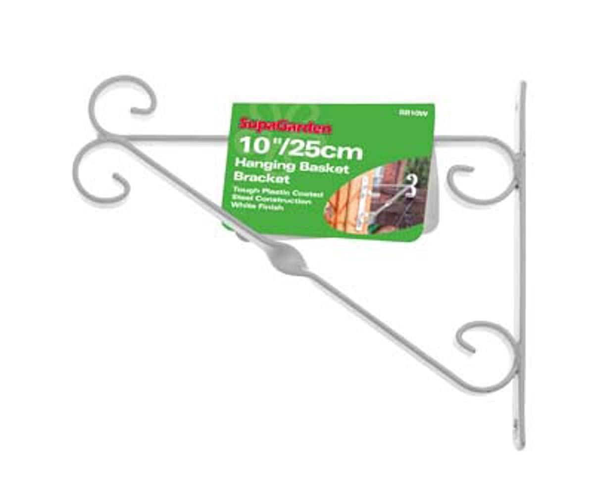 SupaGarden White Hanging Basket Bracket 25Cm/10"