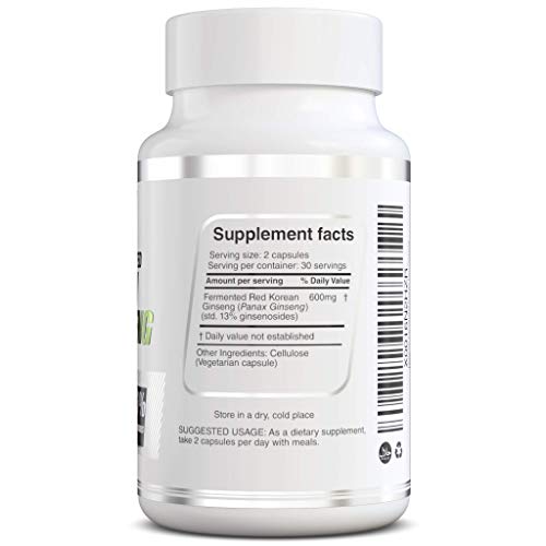 Herbolab Korean Red Ginseng Fermented 10:1 (13% Ginsenosides) - Genuine Panax Ginseng From Korea 6 Years Old Roots - Patented Extract Technology #TOP2