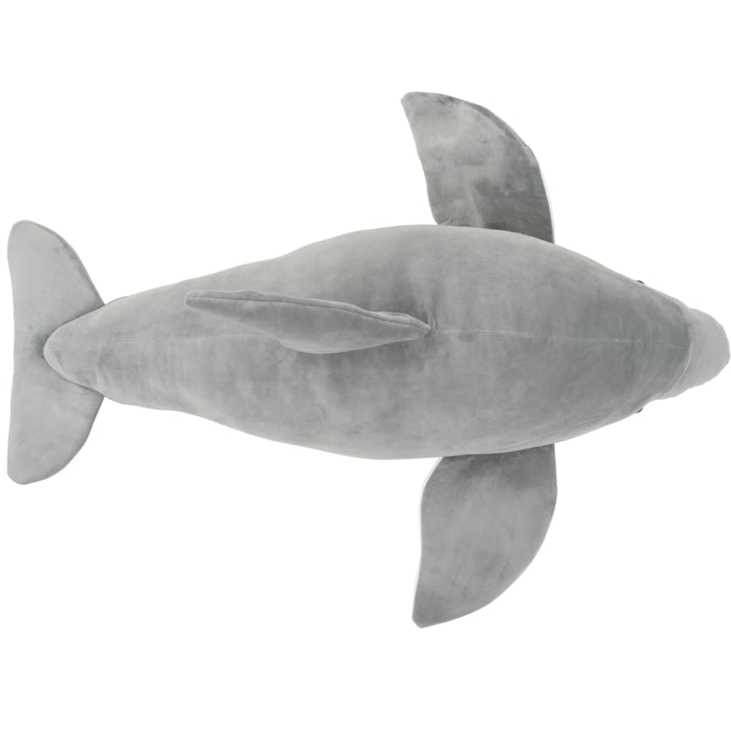 Plüsch Delfin Kuscheltier Grau Weiches Stofftier für Kinder ab 36 Monaten, Flauschiges Kuscheltier, Geschenkidee für Geburtstag, Weihnachten, Taufe, ideal als Schlafhilfe, Reisebegleiter