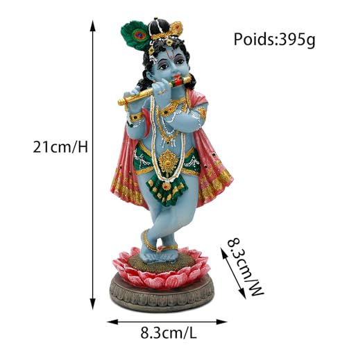 Estatua de Lord Krishna Hindú de 8.3 pulgadas miniatura 4