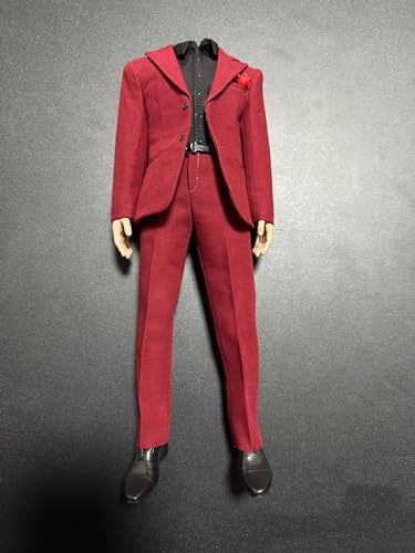 1/6 Ratio of Men's Clothing，1/6 Scale Male Figure Sport Suit，1/6 Scale Male Clothes ，Red Suit Set