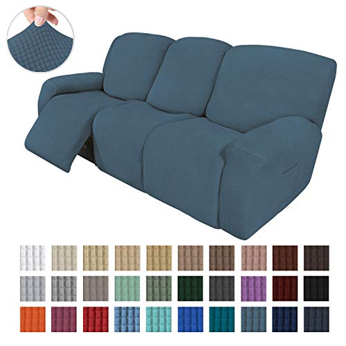 Easy-Going 8 Pieces Recliner Sofa Stretch Sofa Slipcover Sofa Cover Furniture Protector Couch