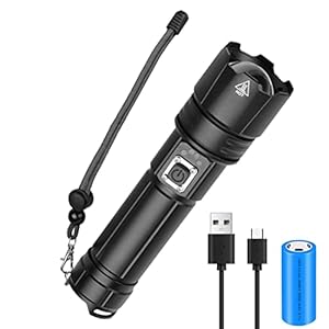 Superpow Torches Led Super Bright,12000 Lumens Torch USB Type C Rechargeable LED Torch XHP70.2,Torches Battery Powered…