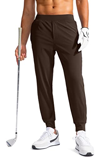 G Gradual Men's Golf Joggers Pants With Zipper Pockets Stretch Sweatpants Slim Fit Track Pants Joggers For Men Work Running (Brown, Xl) #TOP15