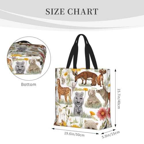 (Farm Animal) Large Reusable Tote Bag For Women Foldable Washable Shoulder Bag For Shopping Beach Travel Gym Work Stylish Gift Bag4