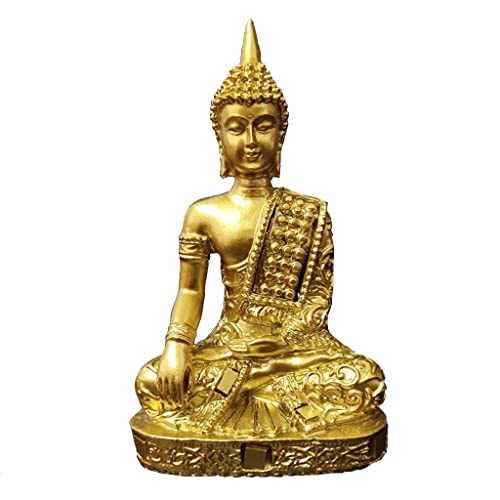 FIDALIKA Golden Thailand Buddha Statue Hindu, for Fengshui Meditation Buddha Skulptur Figuren Ornamente Hausgarten Dekoration Statuen Cover