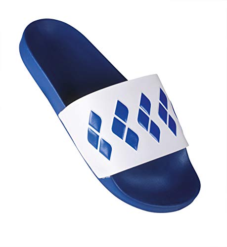 arena Team Stripe Slide Sandal, Blue/White/Blue, 7.5