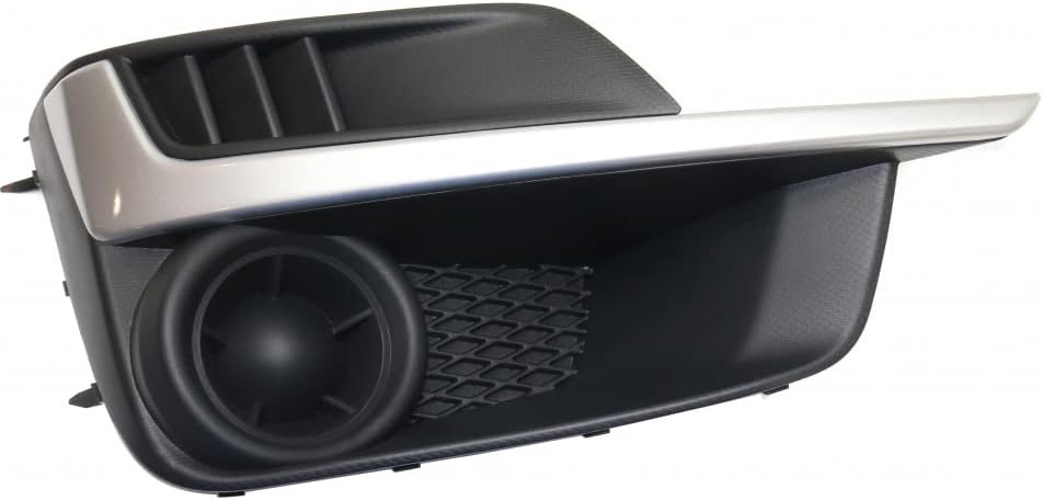 For Subaru Impreza Fog Light Cover 2015 2016 Passenger Side | Grille Bezel | w/Painted Silver Molding | Sedan/Wagon | Textured Black | SU1039111 | 57731FJ400