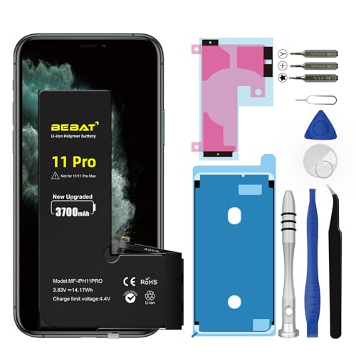 Image of Replacement for iPhone 11 PRO Battery, 3700mAh High Capacity Li-ion Polymer Replacement Battery for Model A2160 A2215 A2217 with Professional Repair Tool Kits