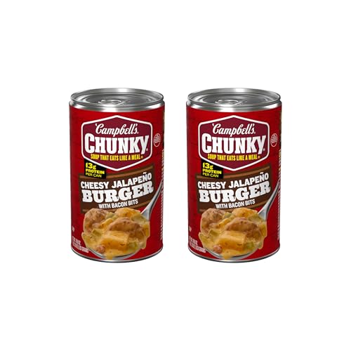Image of Campbell's Chunky Cheesy Jalapeno Burger with Bacon Bits Soup, 18.8 oz Can (Pack of 2)