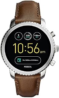 Fossil Q Men's Gen 3 Explorist Stainless Steel and Leather Smartwatch, Color: Silver-Tone