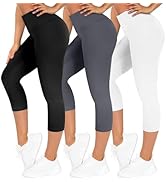 TNNZEET 3er Pack Capri Leggings Damen 3/4 für Sport, 7/8 Leggins High Waist Sporthose für Gym