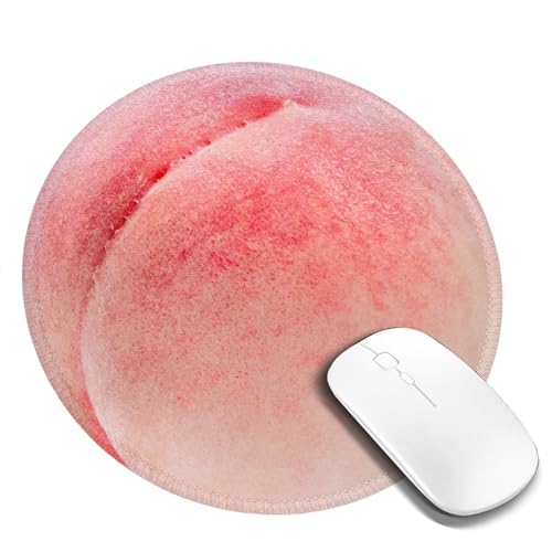 Peach Round Mouse Pad Small Gaming Mousepad Desk Mat Stitched Edges 9.8 X 9.8 Inch for Home Office — view 2