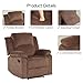 CANMOV Manual Recliner Chair, Soft Fabric Overstuffed Recliner Single Sofa Chair for Living Room Bedroom, Heavy Duty and Safety Reclining Mechanism, Light Brown