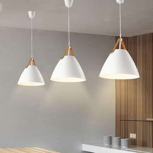 Miniatura 2 de Vintage Industrial Metal Chandeliers, Mid Century White Pendant Light Fixture, Modern Conical Ceiling Hanging Lighting for Dining Room Living Room
