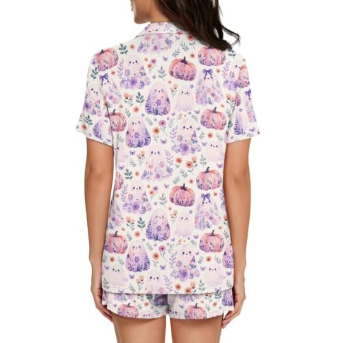 Image of Women's Short Sleeve Sleepwear Pajamas Nightwear with Pockets