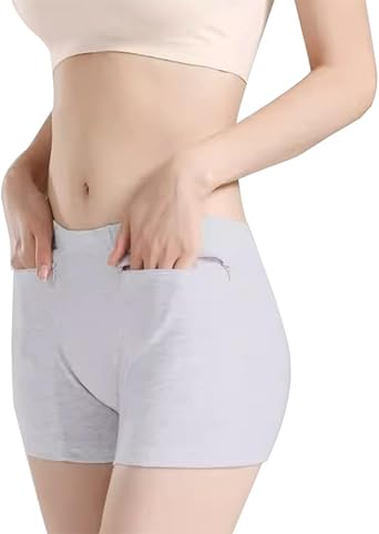LaseVe Ladies Pocket Boxer Briefs Safety Pickpocket Proof Underwear Cotton Panties Stash Underpants 6 Pack