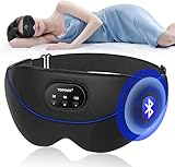 TOPOINT Bluetooth Sleep Mask, White Noise with 34 Soothing Sounds, Wireless Microphone Handsfree, 100% Light Blocking for Side Sleepers Men Women