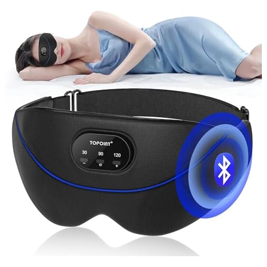 TOPOINT Sleep Headphones, 34 White Noise Cancelling Sleeping Headphones Bluetooth Sleep Mask with Microphones, 100% Light Blackout Sleeping Eye Covers Sleep Mask Silk Eye Sleeping Mask for Women Men