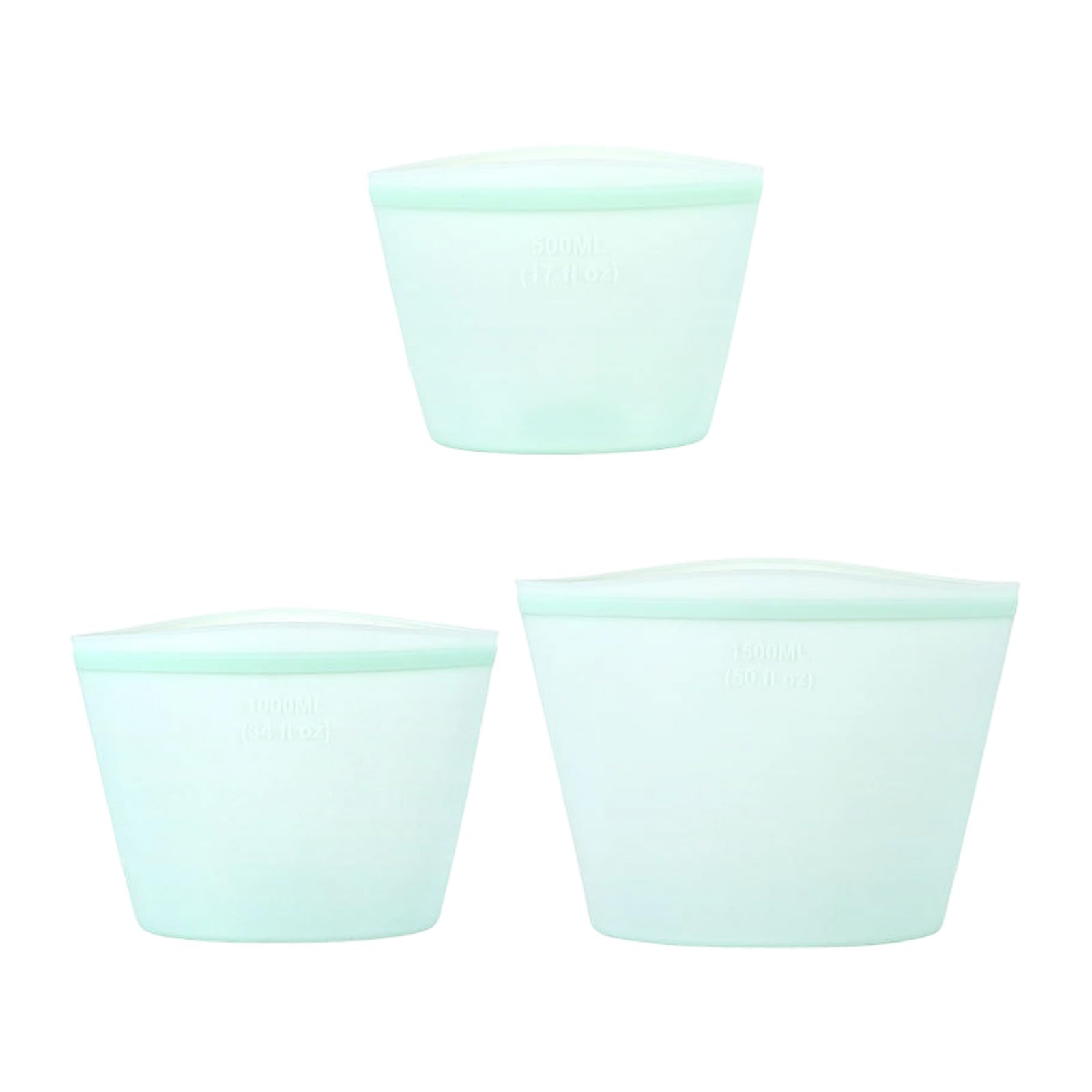 Bolsas de almacenamiento de silicona para sobras y refrigerios, 3 piezas, fáciles de limpiar y con cierre a presión, aptas para lavavajillas