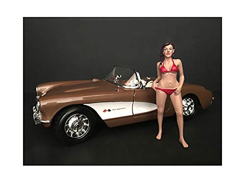 American Diorama October Bikini Calendar Girl Figurine for 1/24 Scale Models