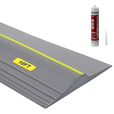 VUAOHIY Universal Garage Door Bottom Threshold Seal Rubber Strip with Adhesives, DIY Weatherproof Weather Stripping Replacement (10FT, Gray)