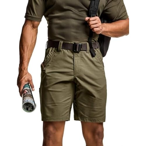 CQR Men's Flex Casual Cargo Shorts, Lightweight Water Resistant Golf Shorts, Stretch…
