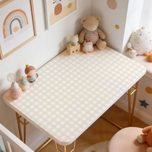 HorryHaus Beige Plaid Peel and Stick Wallpaper Removable Checkered Contact Paper, Gingham Self-Adhesive Waterproof Vinyl Roll for Shelf Drawer Liner Bedroom Nursery 17.3"x240" by HorryHaus - Used condition - Image 9