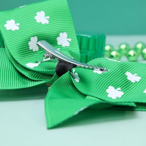 Needzo Saint Patrick's Bow con Trébol, Accesorio Festivo para el Cabello con Pinza de Cocodrilo, Adorno para el Cabello de San Patricio, Talla Única miniatura 6