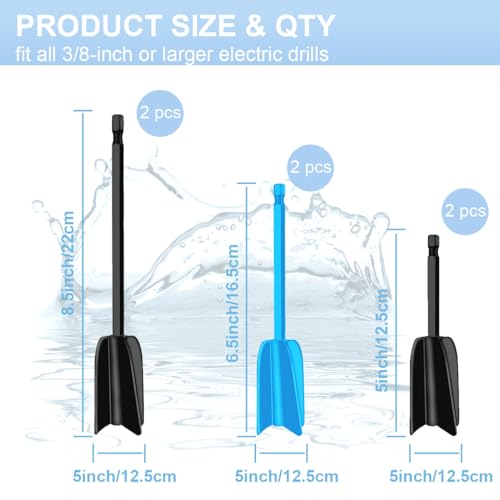 Ruayia Epoxidharz Rührer, 6 Stück wiederverwendbar Epoxidharz Rührer, Farbrührer Epoxidharz Mischpaddel für die Meisten Dickflüssigen Flüssigkeiten,Farben Beschichtungen (Bleu+Schwarz)
