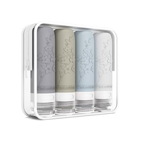 PanLuoNais Silicone Travel Bottles for Toiletries, TSA Approved Leak-Proof Toiletry Containers for Airplane & Vacation