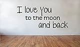 Blinggo I Love You to The Moon and Back Removable Vinyl Wall Decal Home Décor