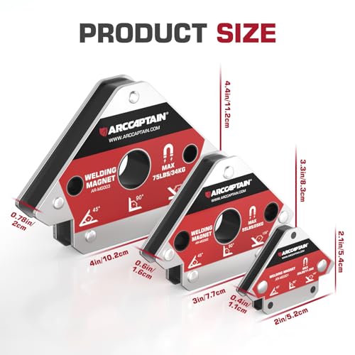 Image of ARCCAPTAIN Welding Magnets 25LB & 55LB & 75LB 6Pcs Welding Magnet Set