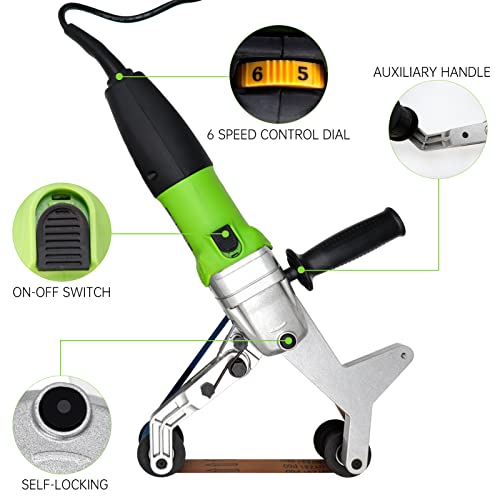 Vicses 110V 800W Pipe Tube Polisher Stainless Round Sander 360° Rotation And 6 Speeds Adjustable With Alumina Oxide Sanding Grinding And Polishing #TOP3