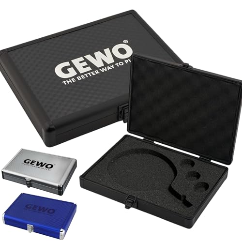 GEWO Racket Case Aluminium Safe - Table Tennis Aluminium Case with Foam for Protected Transport and Safe Storage of Table Tennis Bats and Balls - Table Tennis Bat Protective Case Black