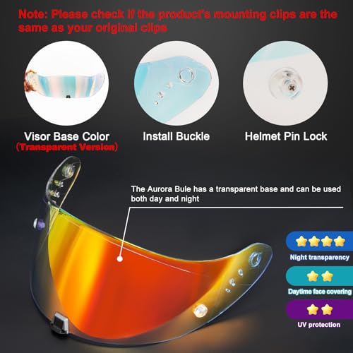 Image of PSLER Helmet Visor for T520 ST1400 R1 - T520 ST1400 R1 Face Shield Helmet Visor Helmet Accessories,Transparent Red