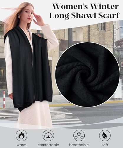 Womens Winter Scarf Long Soft Chunky Scarves Warm Blanket Oversized Shawl Wraps4