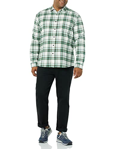 Image of Amazon Essentials Men's Regular Fit Long-Sleeve Flannel Shirt, Soft Brushed Cotton, Lightweight yet Warm