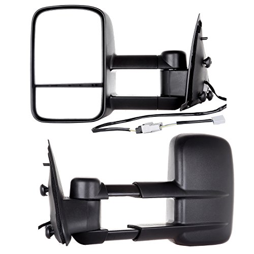 FEIPARTS Tow Mirrors Towing Mirrors Fit for 1997-2003 for Ford for F150 Standard Extended Cab (Not for 4 Doors Crew Cab Models) Towing Mirrors with Left Right Side Power Black Manual Telescoping